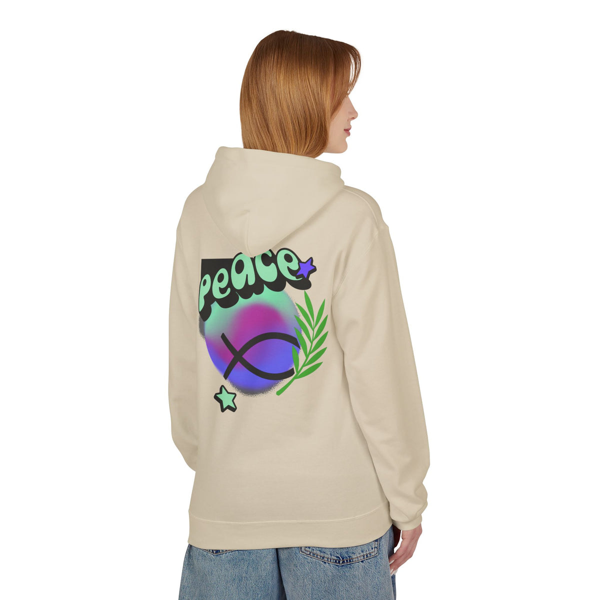 Peace Vibes Hoodie — 'Peace' Graphic Pullover (1995 Retro Earth Design)