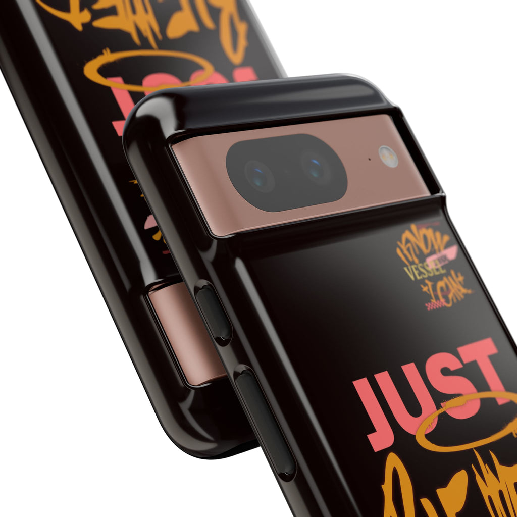Phone Case — "Just Blessed" Bold Typographic Black Protective Case