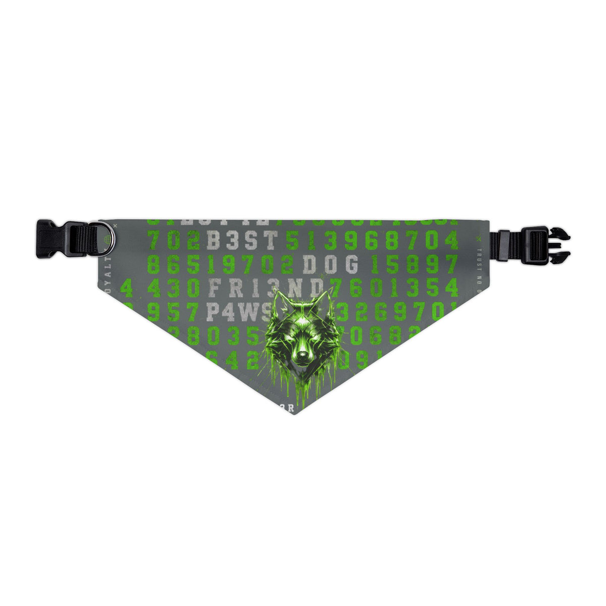 Blue Cyber Code Pet Bandana Collar — P4W5 0V3R P30PL3 Design