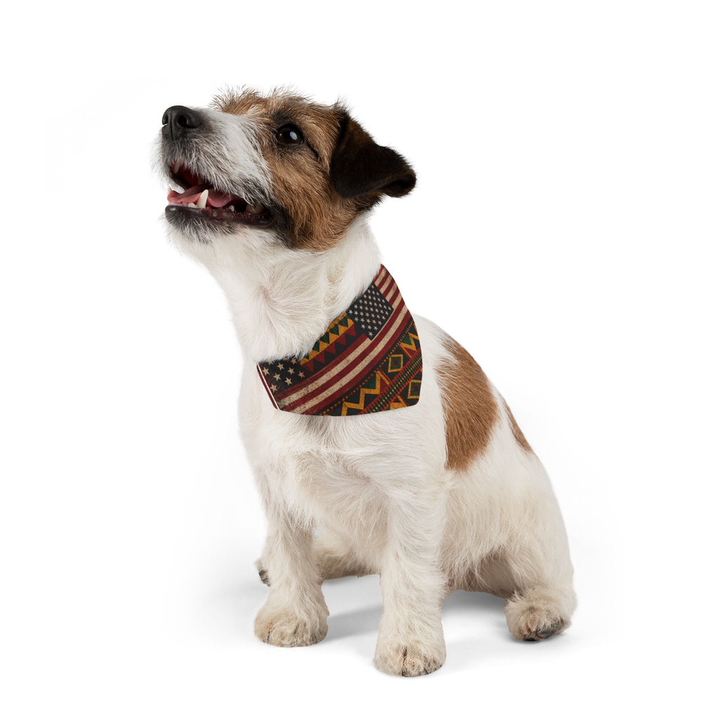 Geometric Kente Inspired and USA Print Pet Bandana Collar