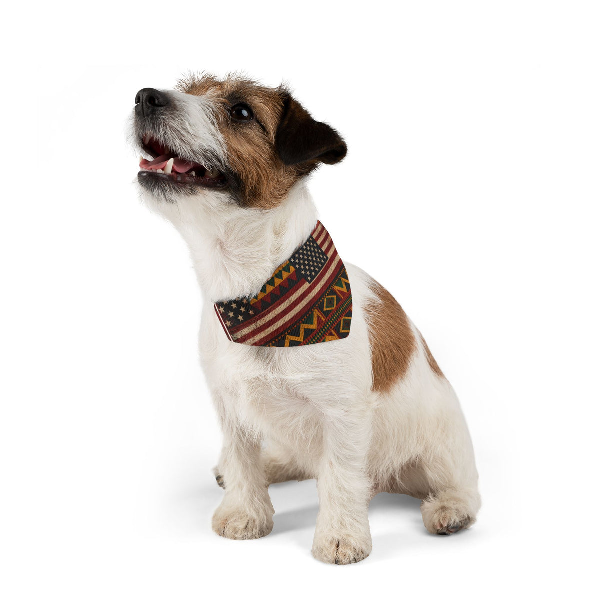 Geometric Kente Inspired and USA Print Pet Bandana Collar