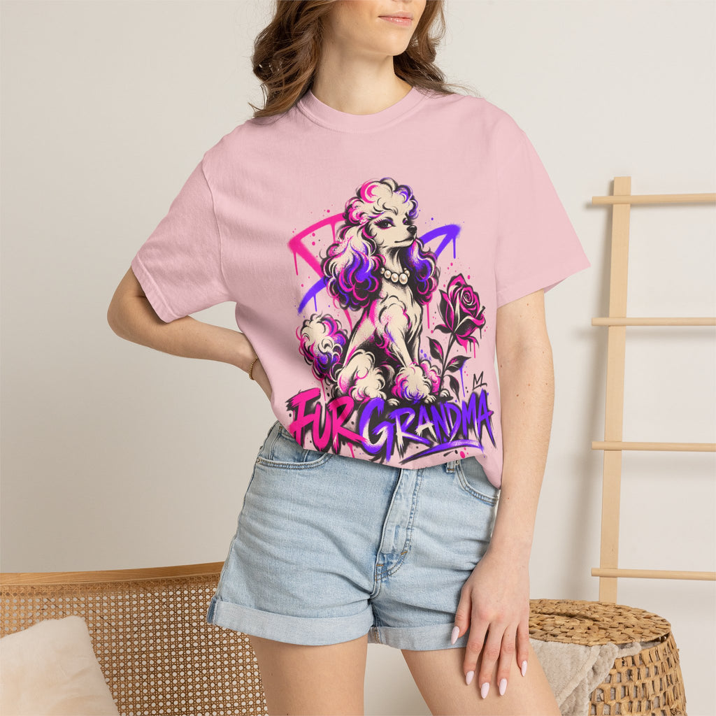 Poodle 'Fur Grandma' Graphic T-Shirt — Retro Neon Pet Lover Tee