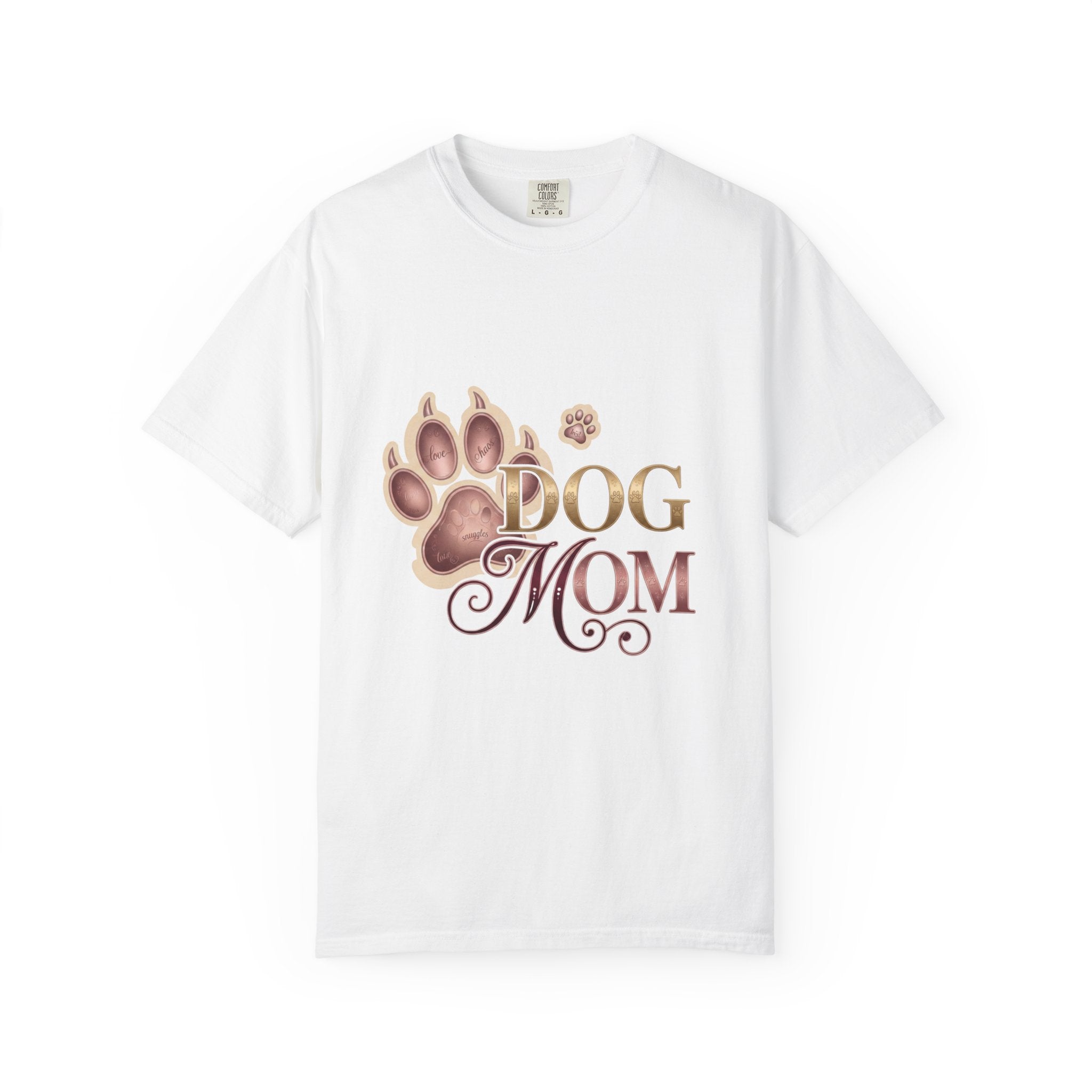 Dog Mom T-Shirt – Floral Pitbull Design, "Dog Mom" Graphic Tee for Pet Lovers