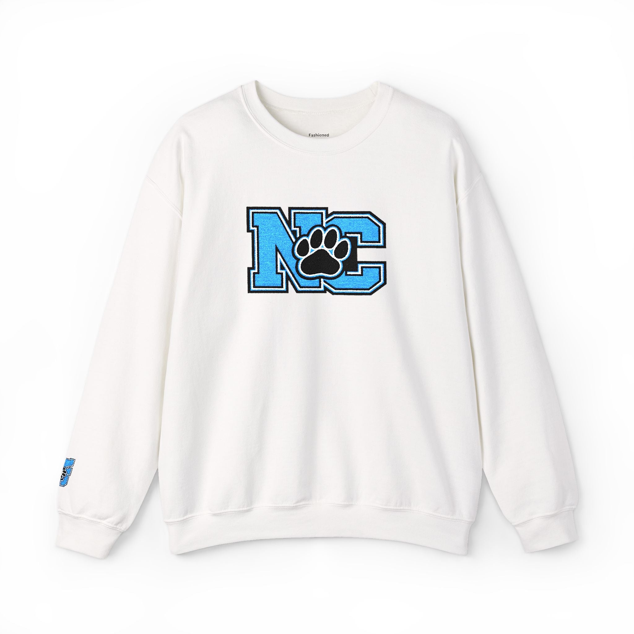 NC Paw Letterman Crewneck Sweatshirt —North Carolina Vintage School Spirit