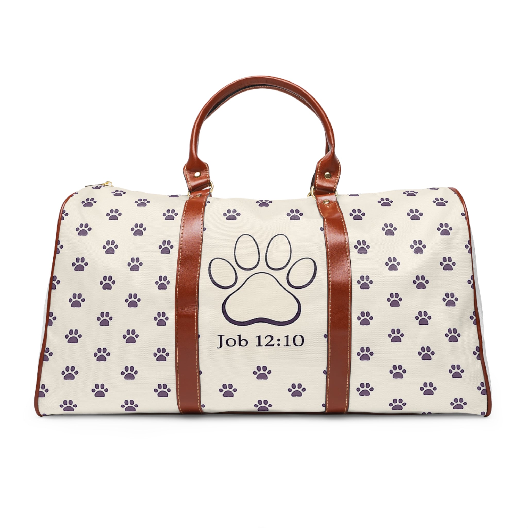 Pet Paw Scripture Duffle Bag – Job 12:10 Waterproof Travel Bag