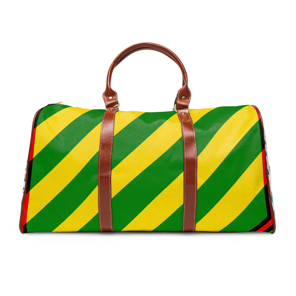Jamaican Pride Waterproof Travel Bag — Bold Reggae Flag Duffle