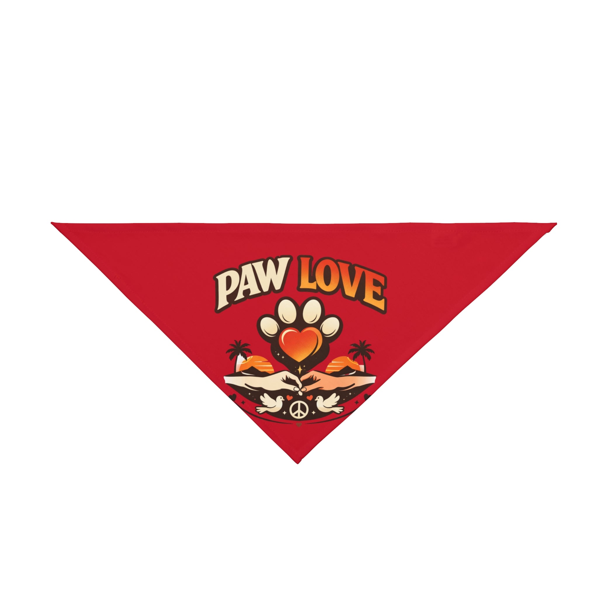 Pet Bandana — "Paw Love" Retro Beach Paw Print Bandana for Dogs & Cats