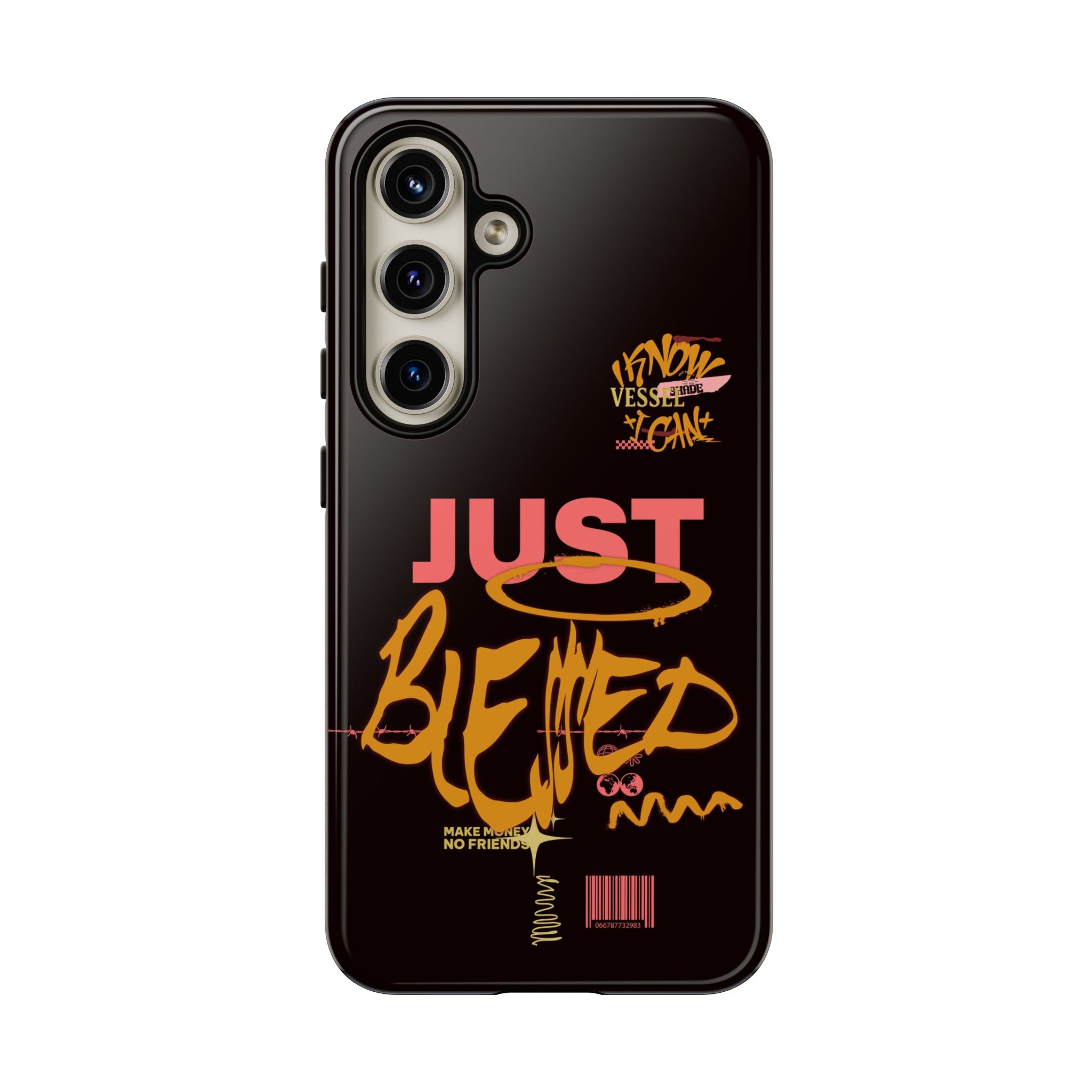 "Just Blessed" Bold Graffiti Typographic Protective Phone Case