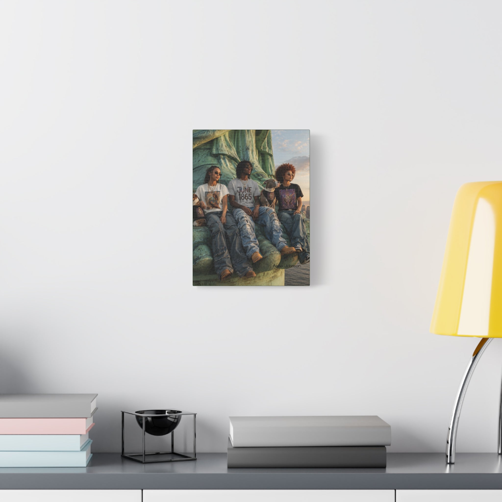 Retro Juneteenth Urban Portrait Matte Canvas Print — Stretched Wall Art