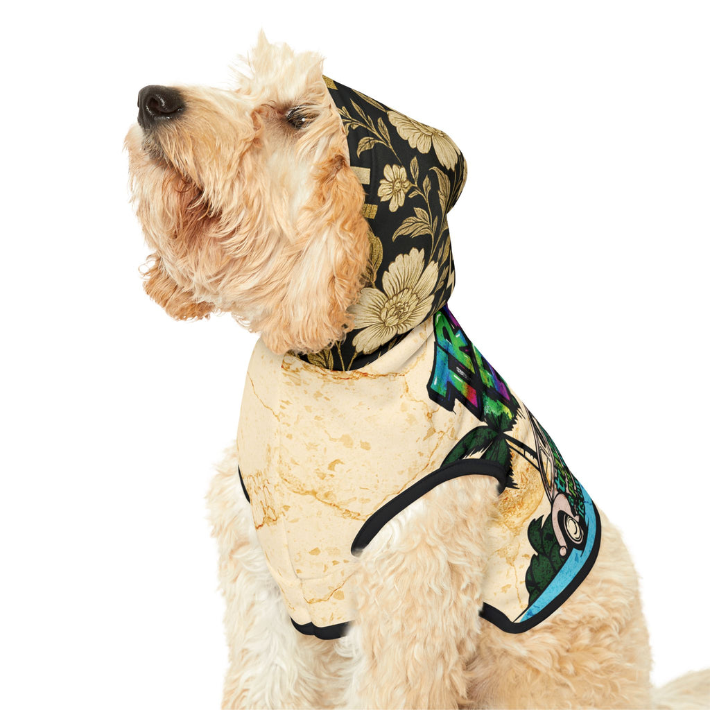 Dog Hoodie Sleeveless Sweatshirt - I Will Tear Your Ankles Up - Black and Gold Lettering