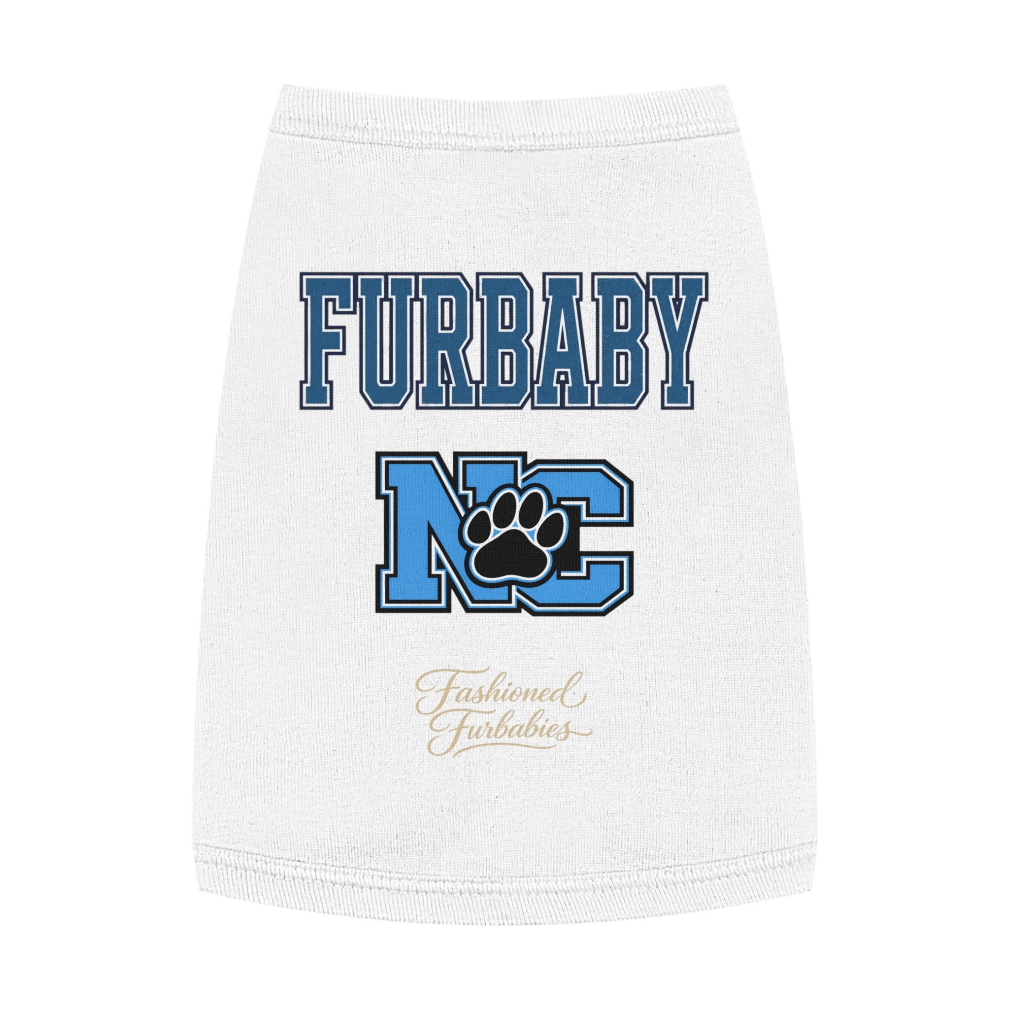 Furbaby NC Paw Print Pet Tank — Nort Carolina Cute College-Style Dog Shirt