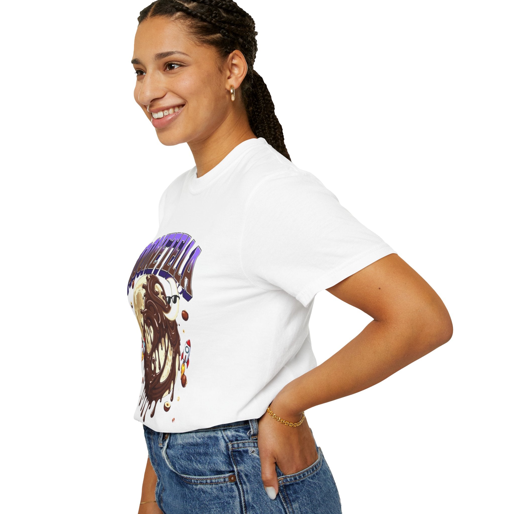 Moonetella T-Shirt — Retro Space Chocolate Moon Graphic Tee (Artemis II Mission Tribute)