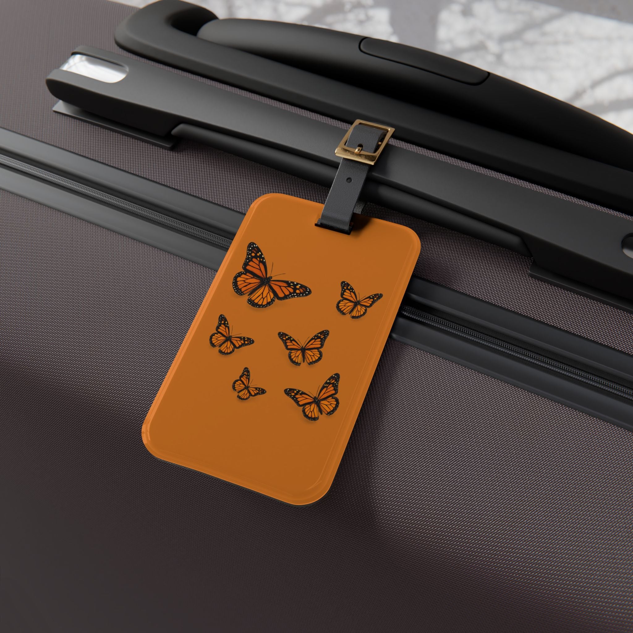 Monarch Butterfly Luggage Tag – Orange Travel ID Tag