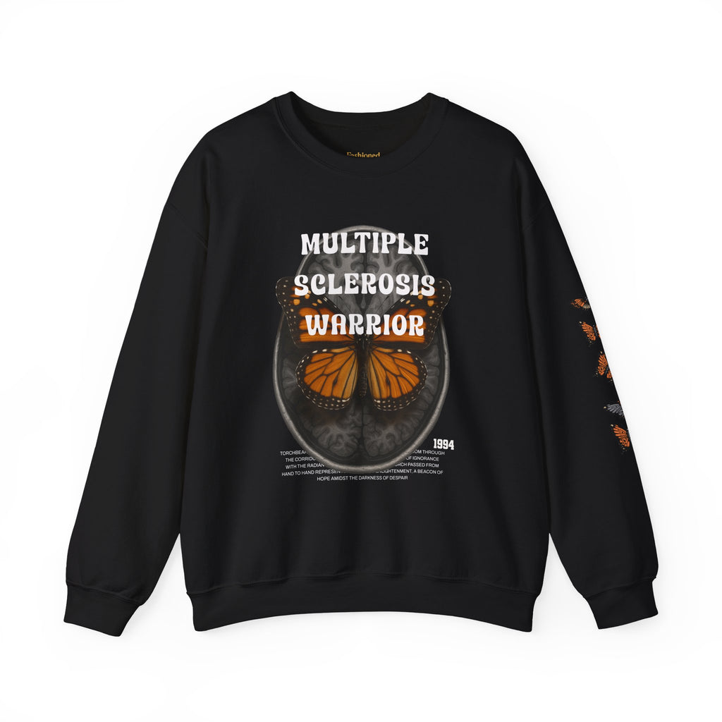 Orange Butterflies Multiple Sclerosis Awareness Sweatshirt