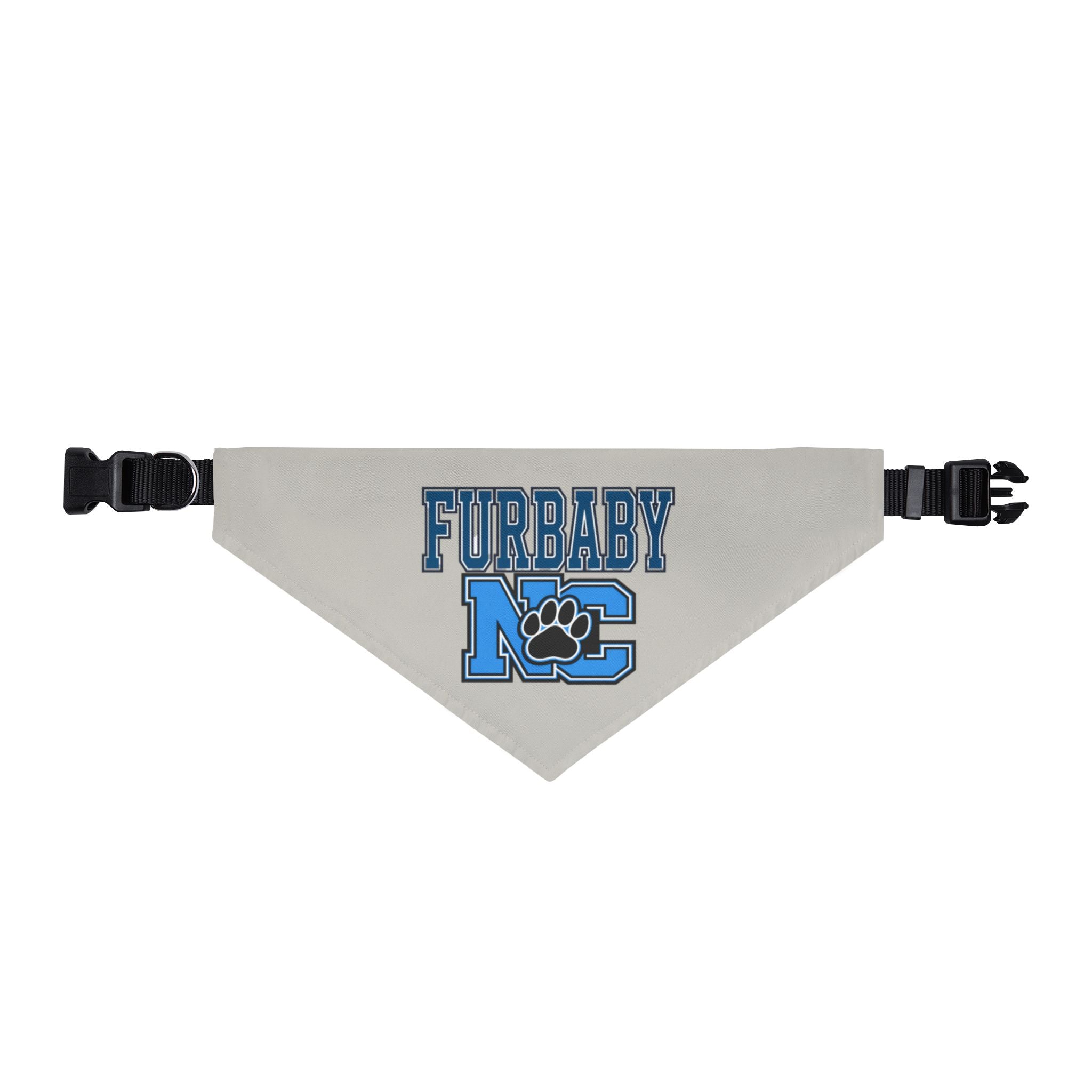 Furbaby NC Clip-On Pet Bandana — Blue Paw Logo Dog & Cat Accessory
