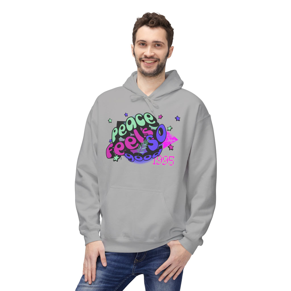 Peace Vibes Hoodie — 'Peace' Graphic Pullover (1995 Retro Earth Design)