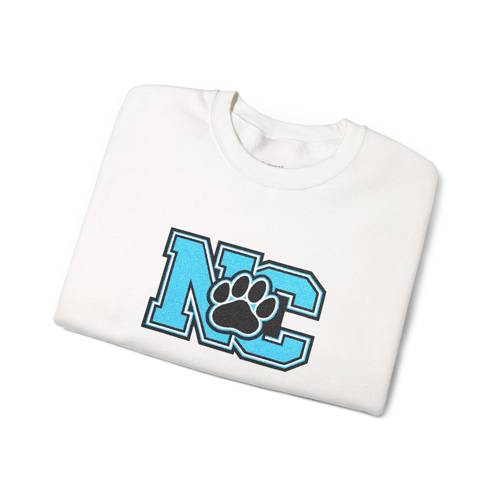 NC Paw Letterman Crewneck Sweatshirt —North Carolina Vintage School Spirit
