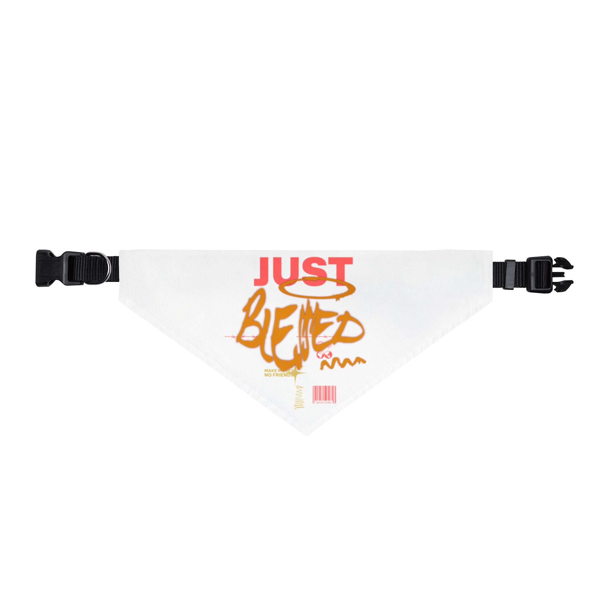 "Just Blessed" Clip-On Pet Bandana — Graffiti Style Dog & Cat Accessory
