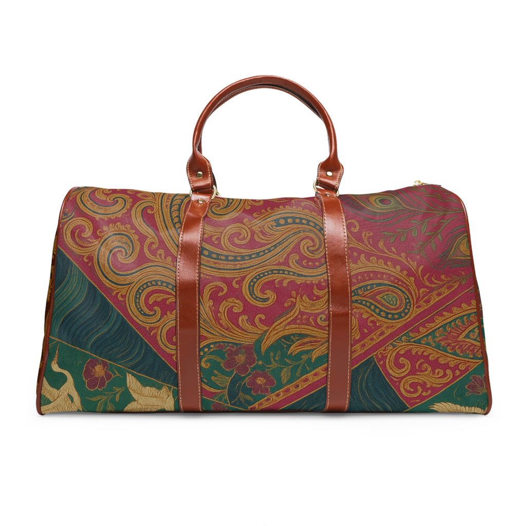 Vintage Floral Waterproof Weekender Bag — Boho Travel Duffel for Women