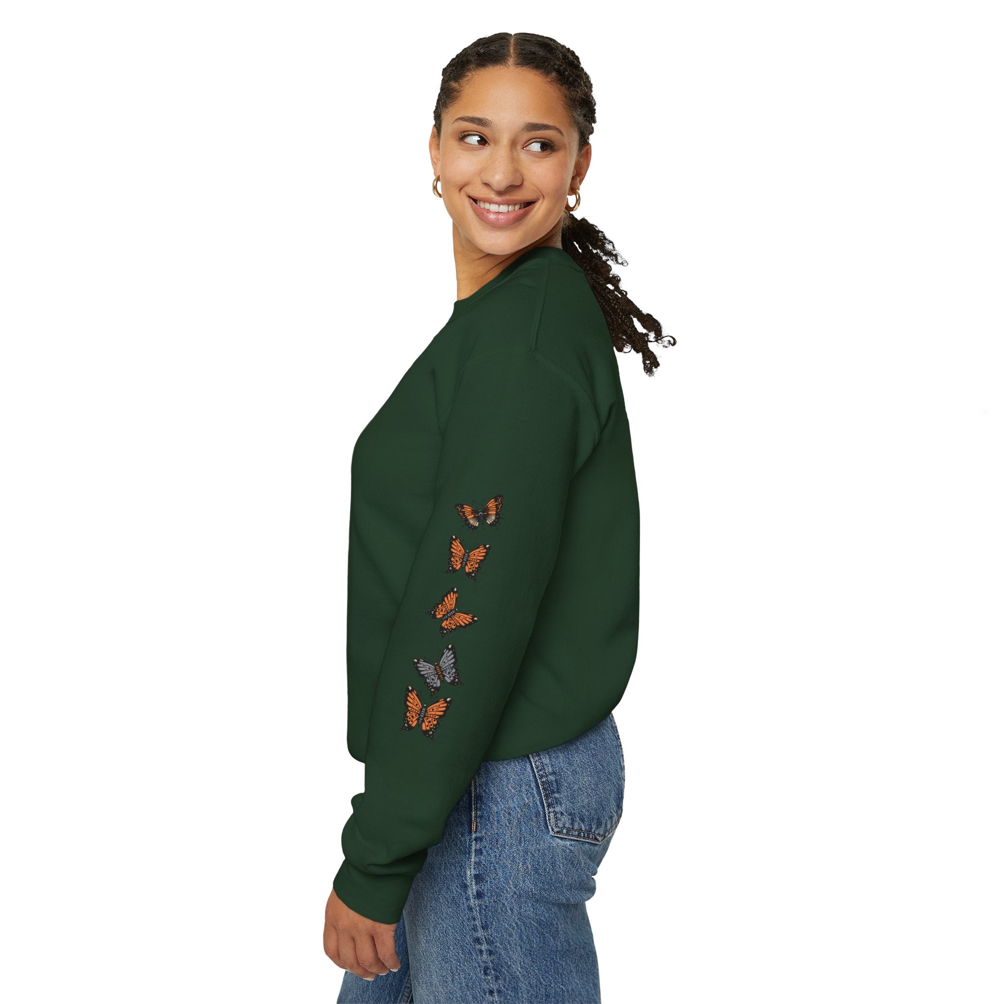 Orange Butterflies Multiple Sclerosis Awareness Sweatshirt