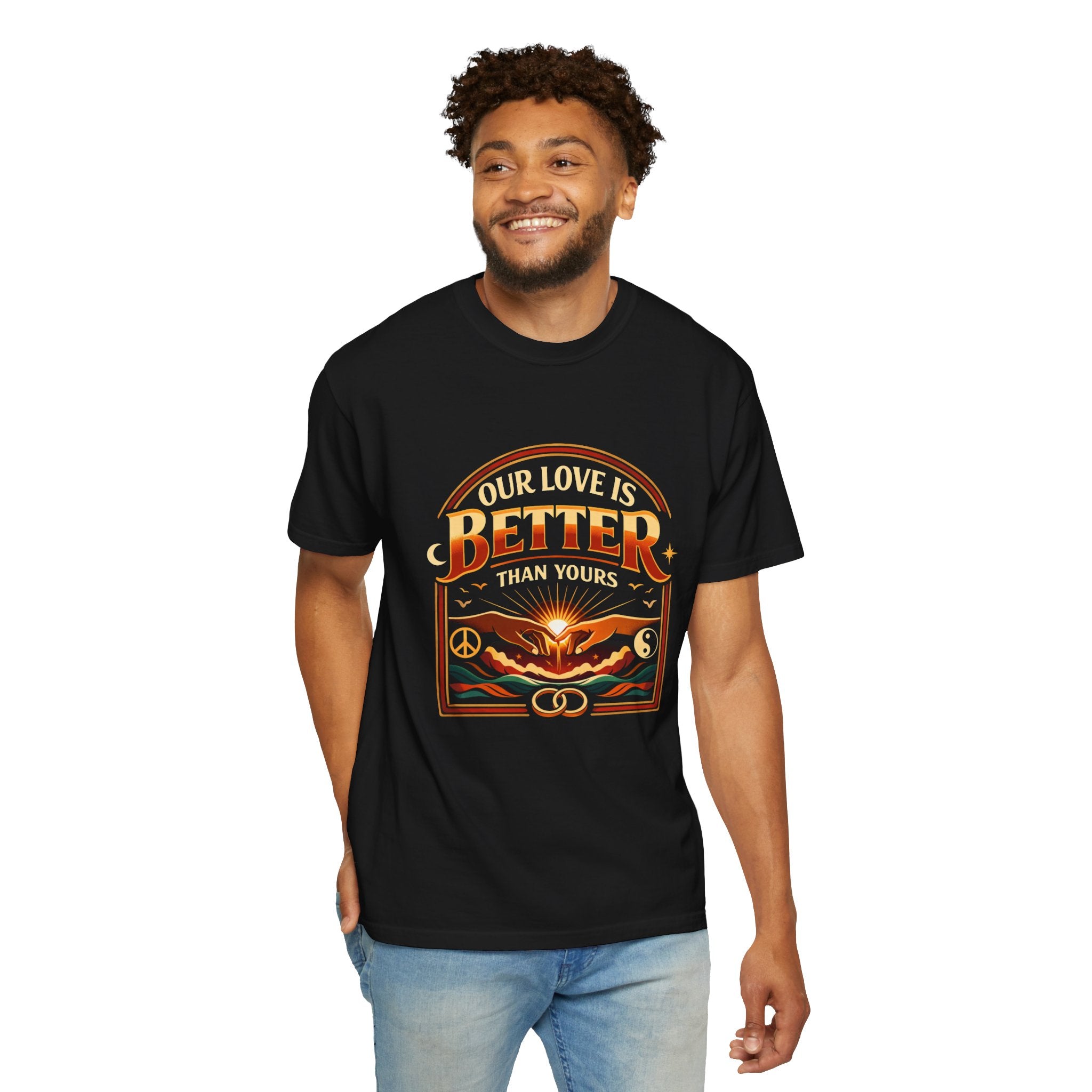 Our Love Is Better Graphic T‑Shirt — Retro Sun & Eagle Vintage Tee