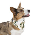 Monogram Laurel Pet Bandana Collar — Green & Gold FFB Crest