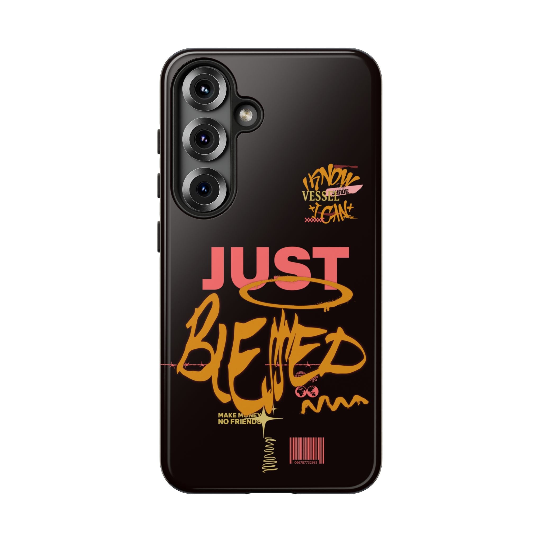 "Just Blessed" Bold Graffiti Typographic Protective Phone Case
