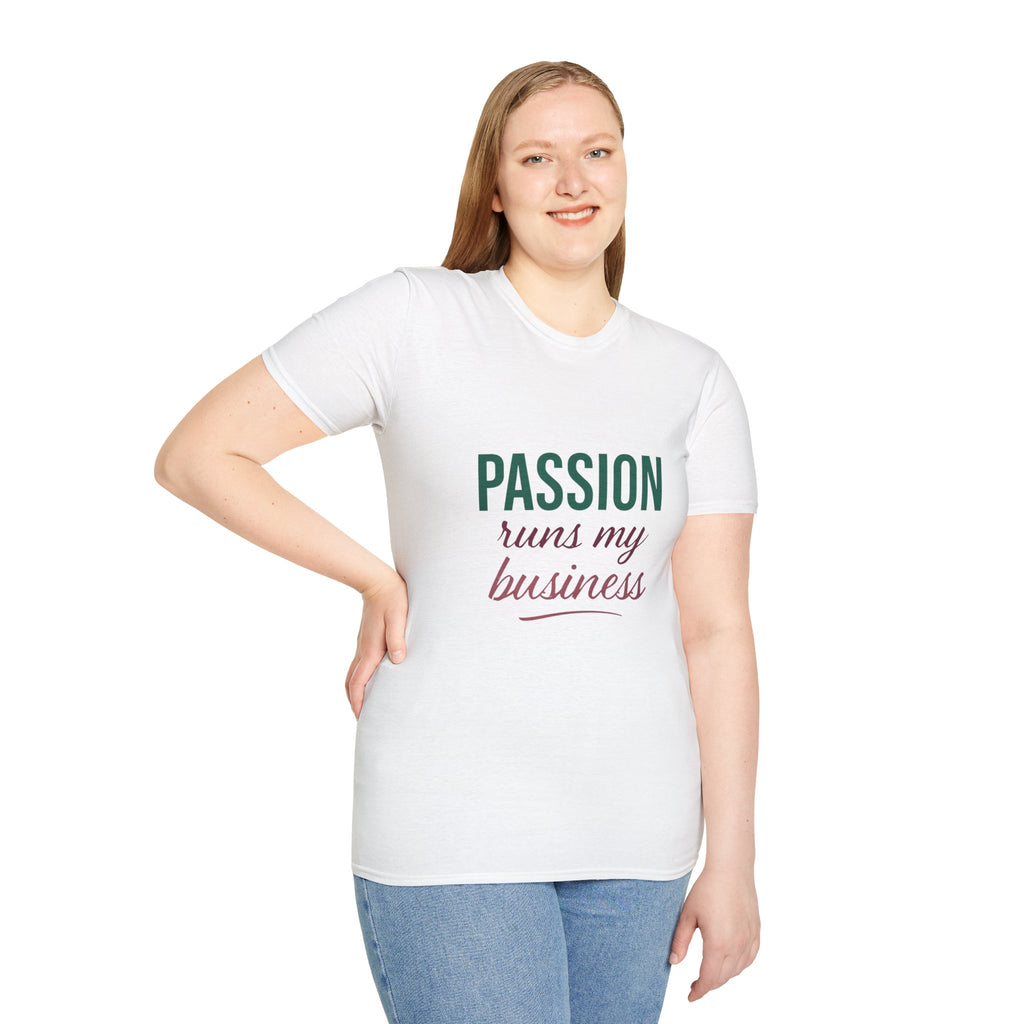 Passion Runs My Business T-Shirt - Scripture Back Design
