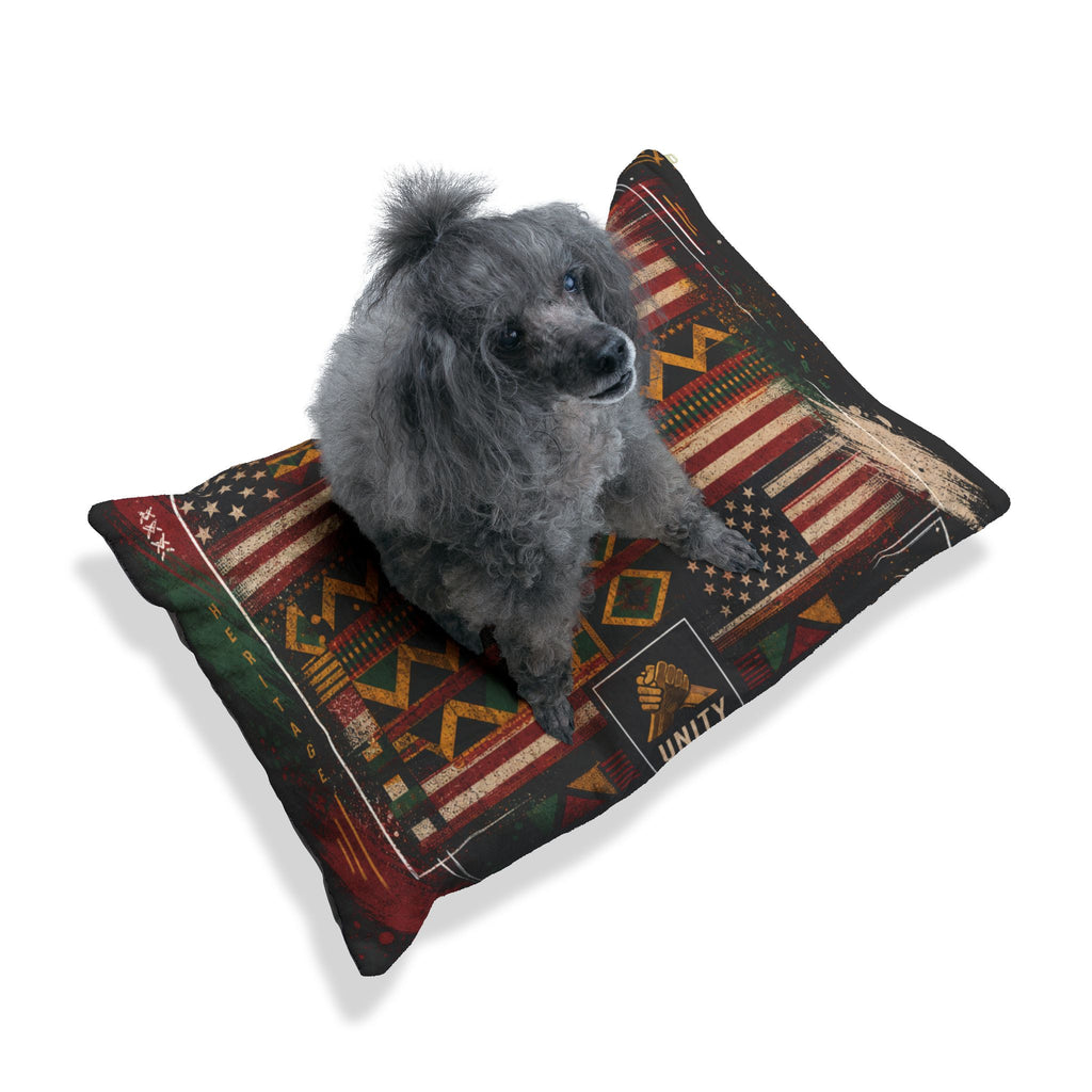 Tribal Stars Pet Bed — Colorful Geometric Afrocentric Dog & Cat Cushion