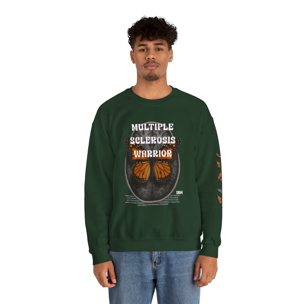 Orange Butterflies Multiple Sclerosis Awareness Sweatshirt