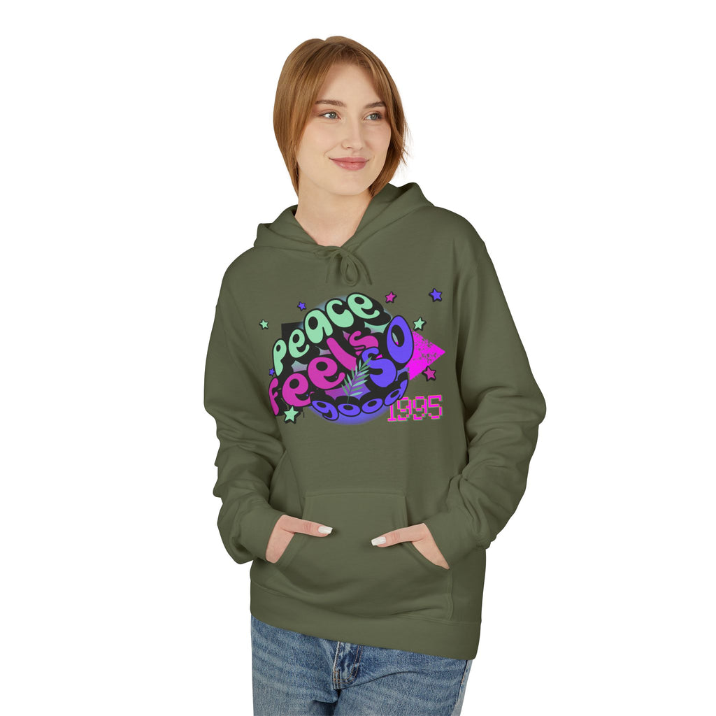Peace Vibes Hoodie — 'Peace' Graphic Pullover (1995 Retro Earth Design)