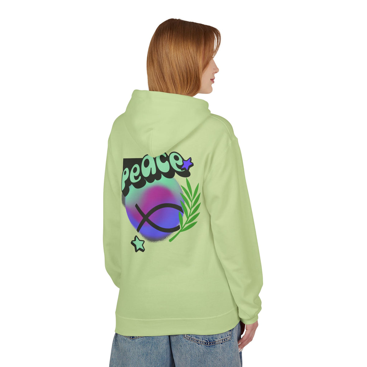 Peace Vibes Hoodie — 'Peace' Graphic Pullover (1995 Retro Earth Design)