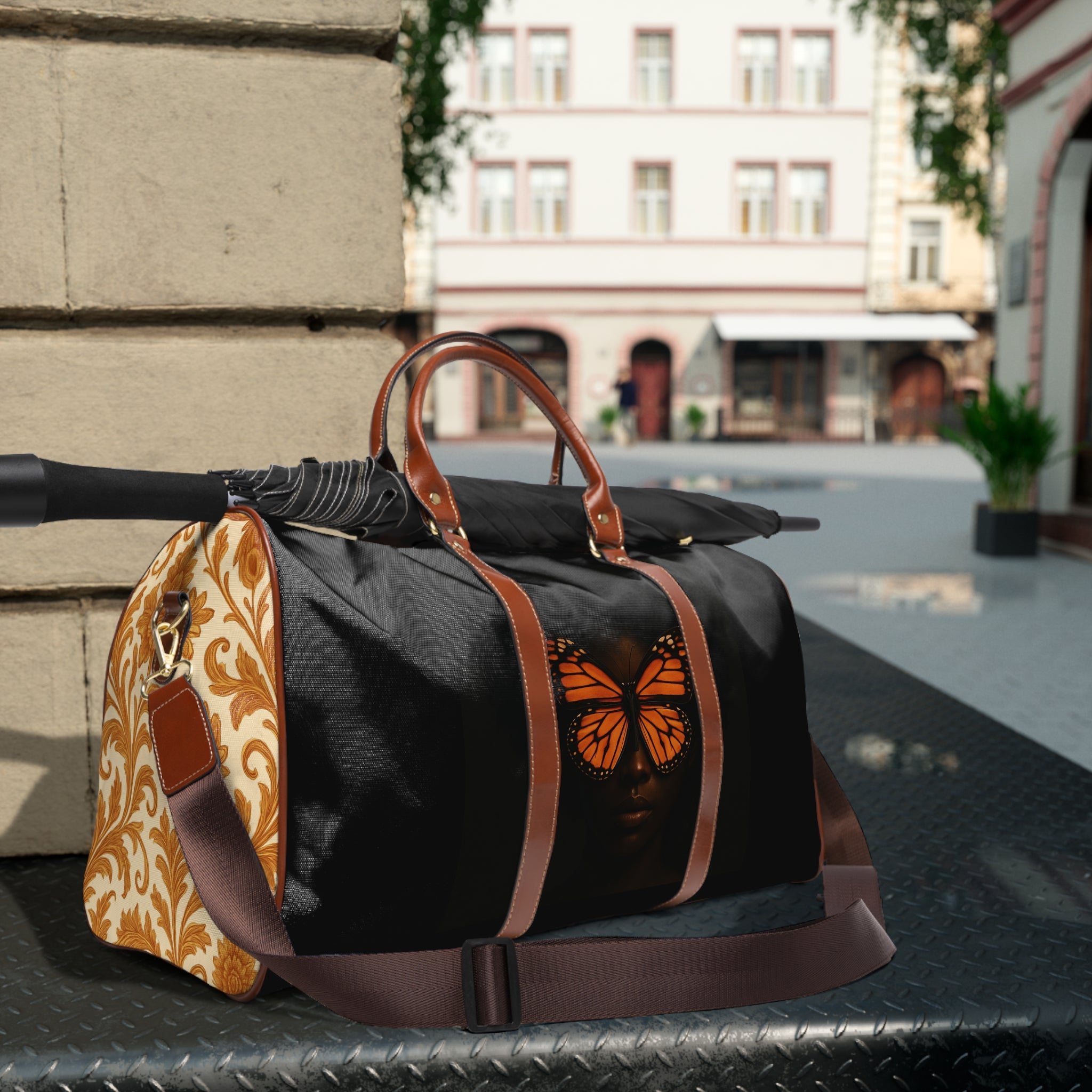 Black MS Awareness Weekender Bag — Monarch Wings Duffle
