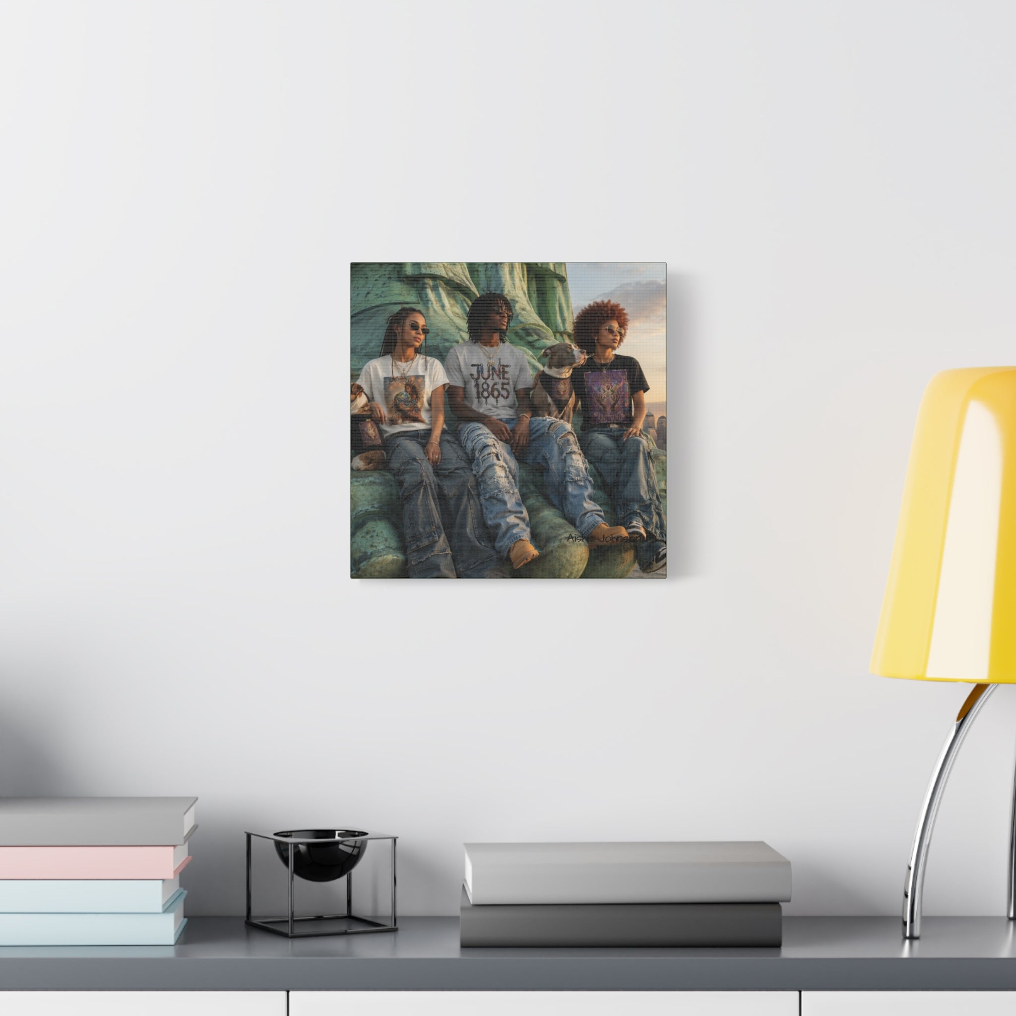 Retro Juneteenth Urban Portrait Matte Canvas Print — Stretched Wall Art
