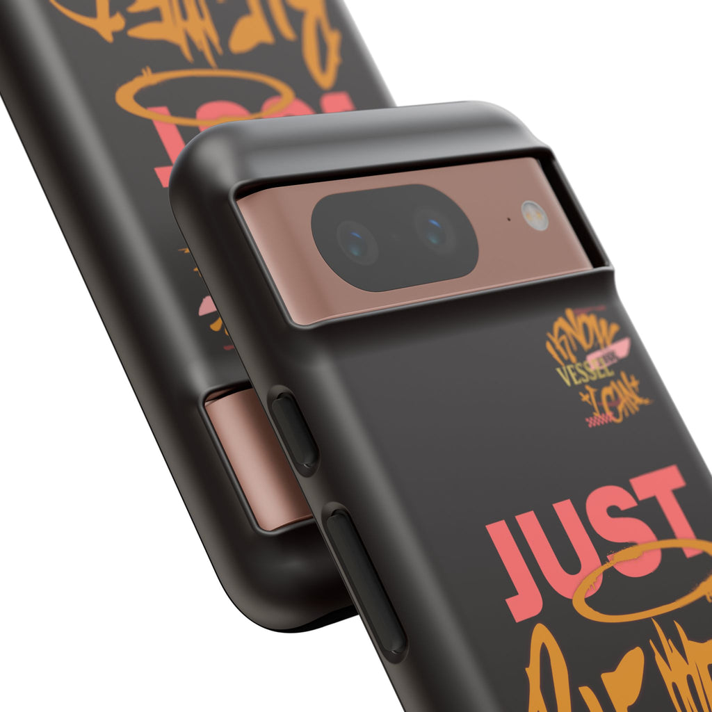 Phone Case — "Just Blessed" Bold Typographic Black Protective Case