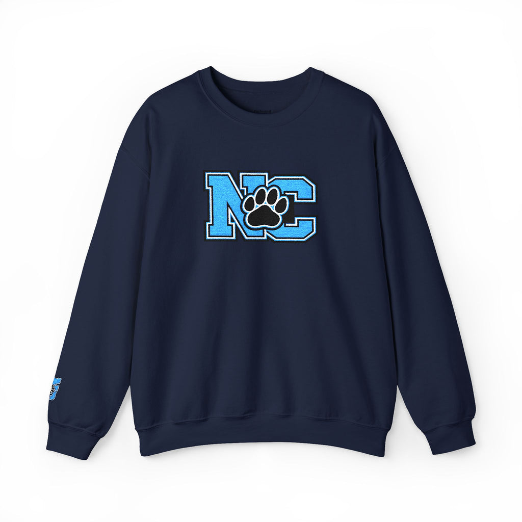 NC Paw Letterman Crewneck Sweatshirt —North Carolina Vintage School Spirit