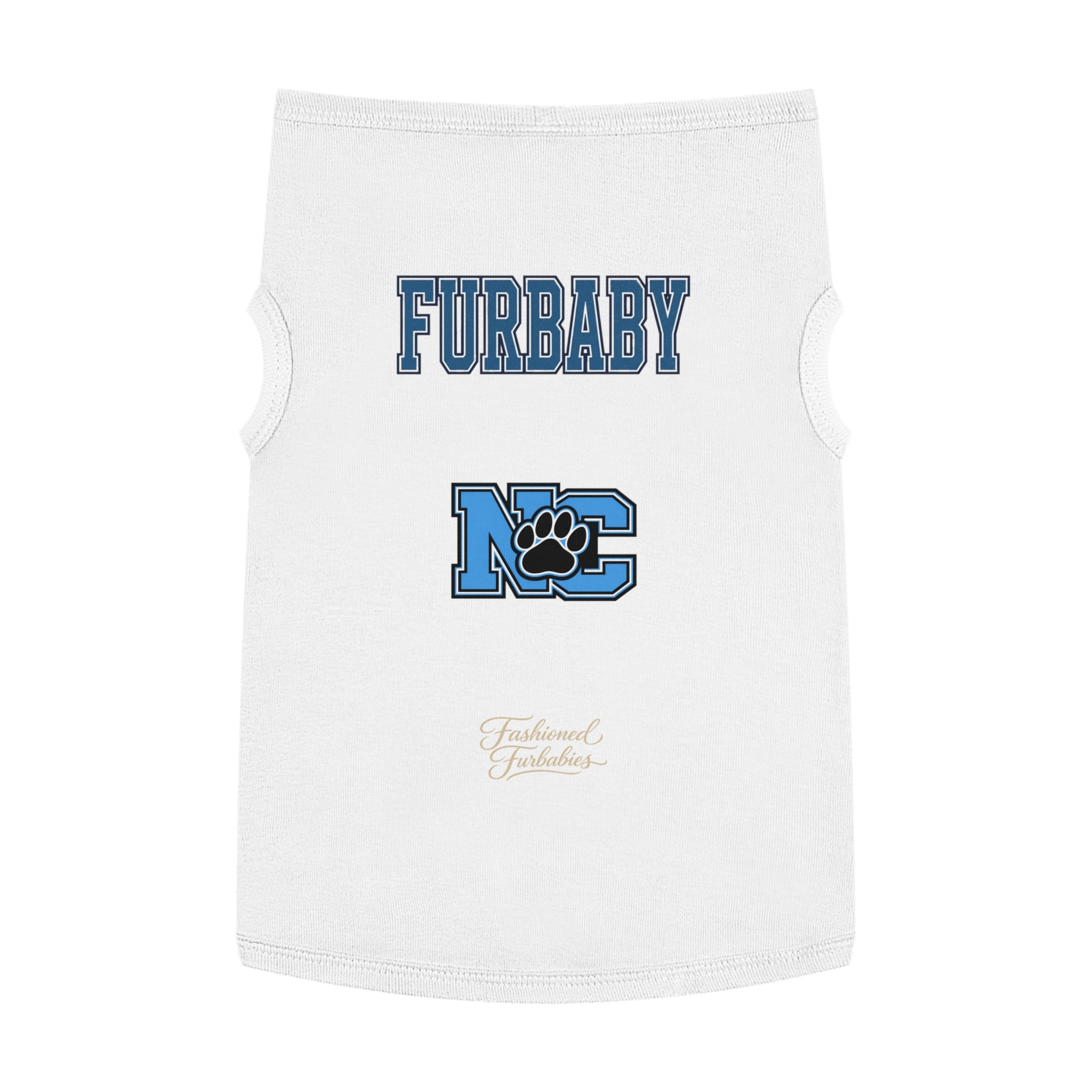Furbaby NC Paw Print Pet Tank — Nort Carolina Cute College-Style Dog Shirt