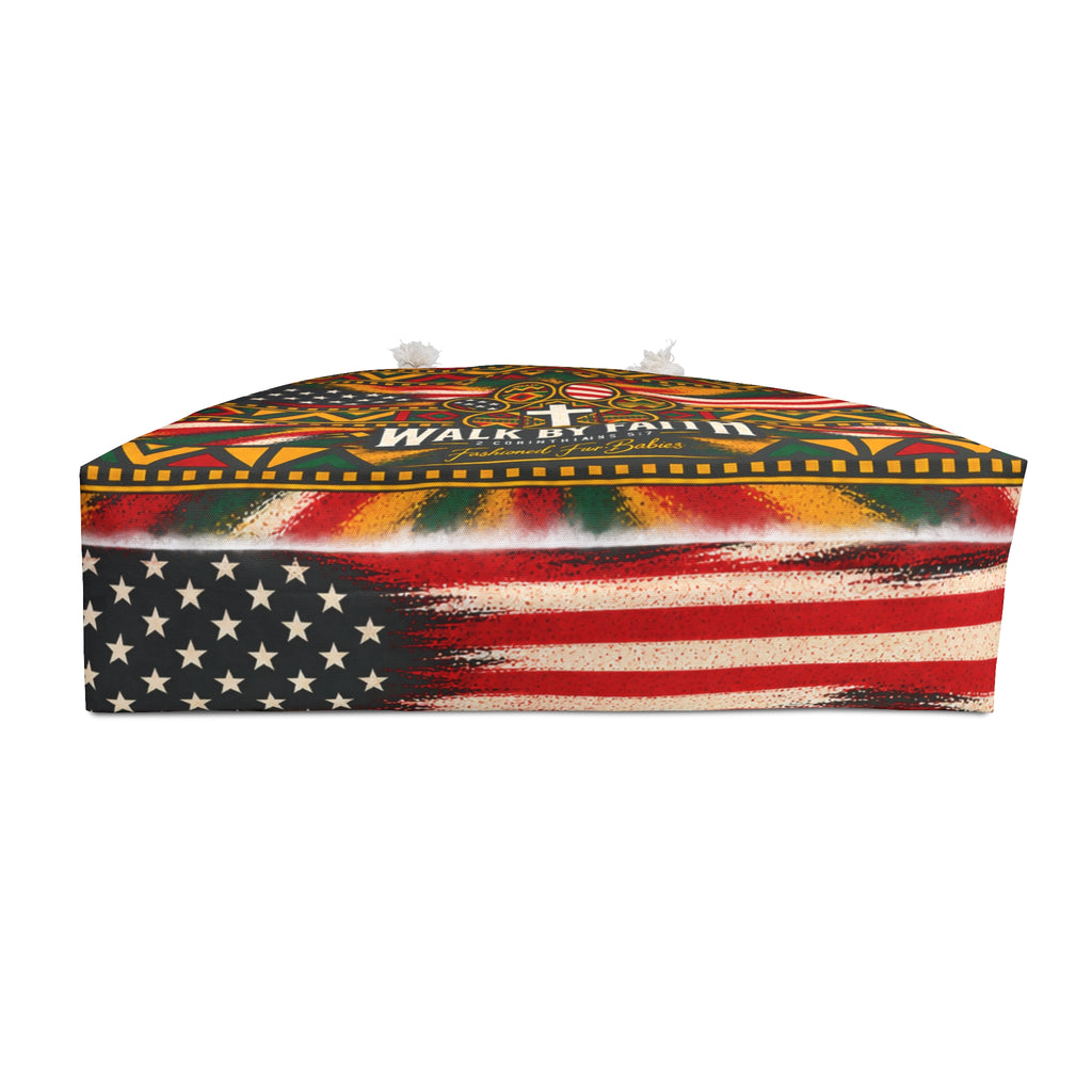 Walk by Faith Christian American Flag Weekender Bag