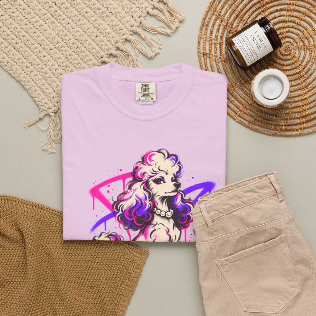 Poodle 'Fur Grandma' Graphic T-Shirt — Retro Neon Pet Lover Tee