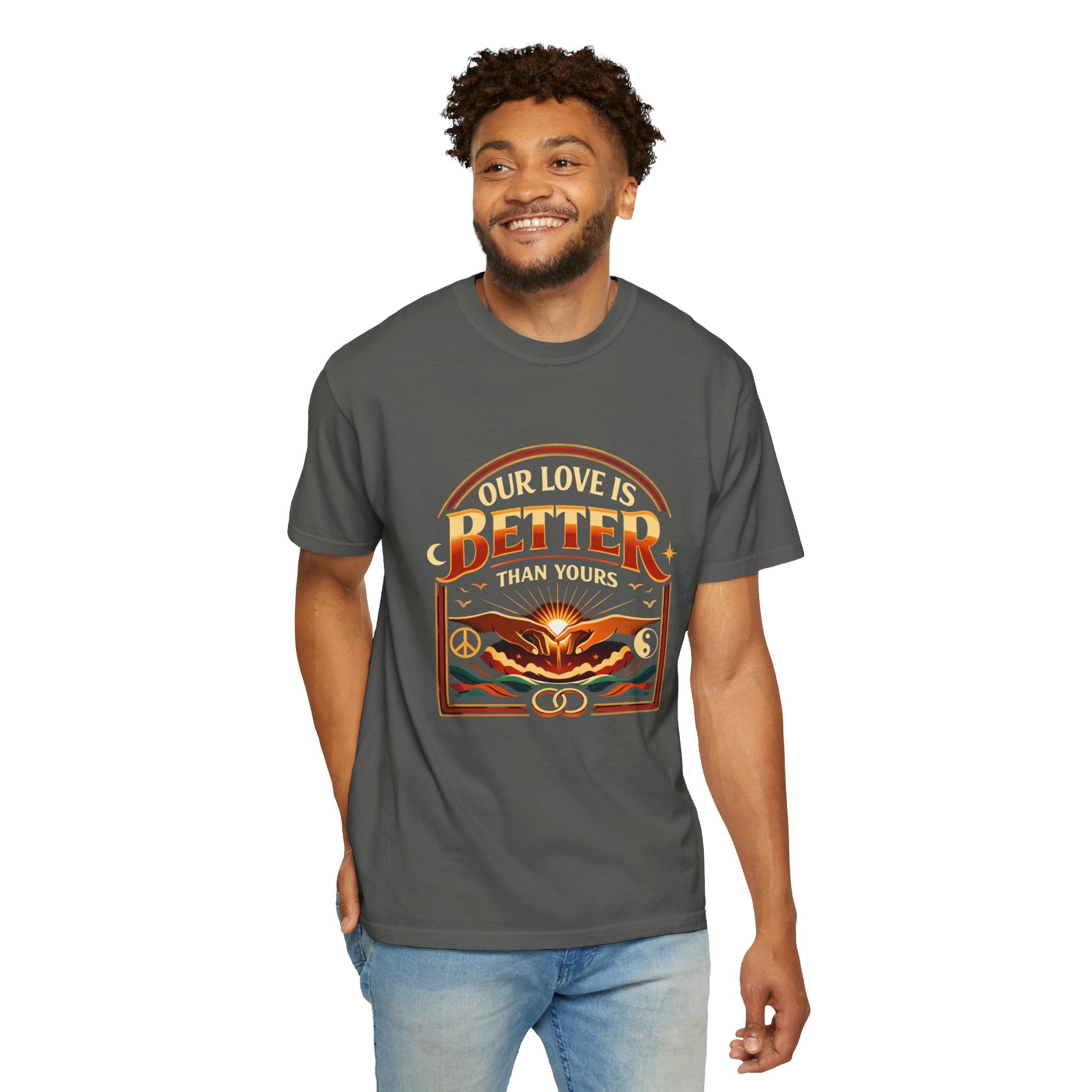 Our Love Is Better Graphic T‑Shirt — Retro Sun & Eagle Vintage Tee