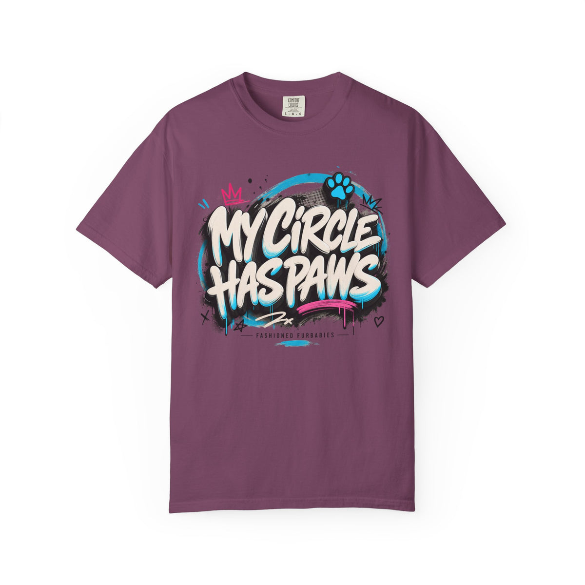 My Circle Has Paws Graffiti T-Shirt — Cute Pet Lover Tee