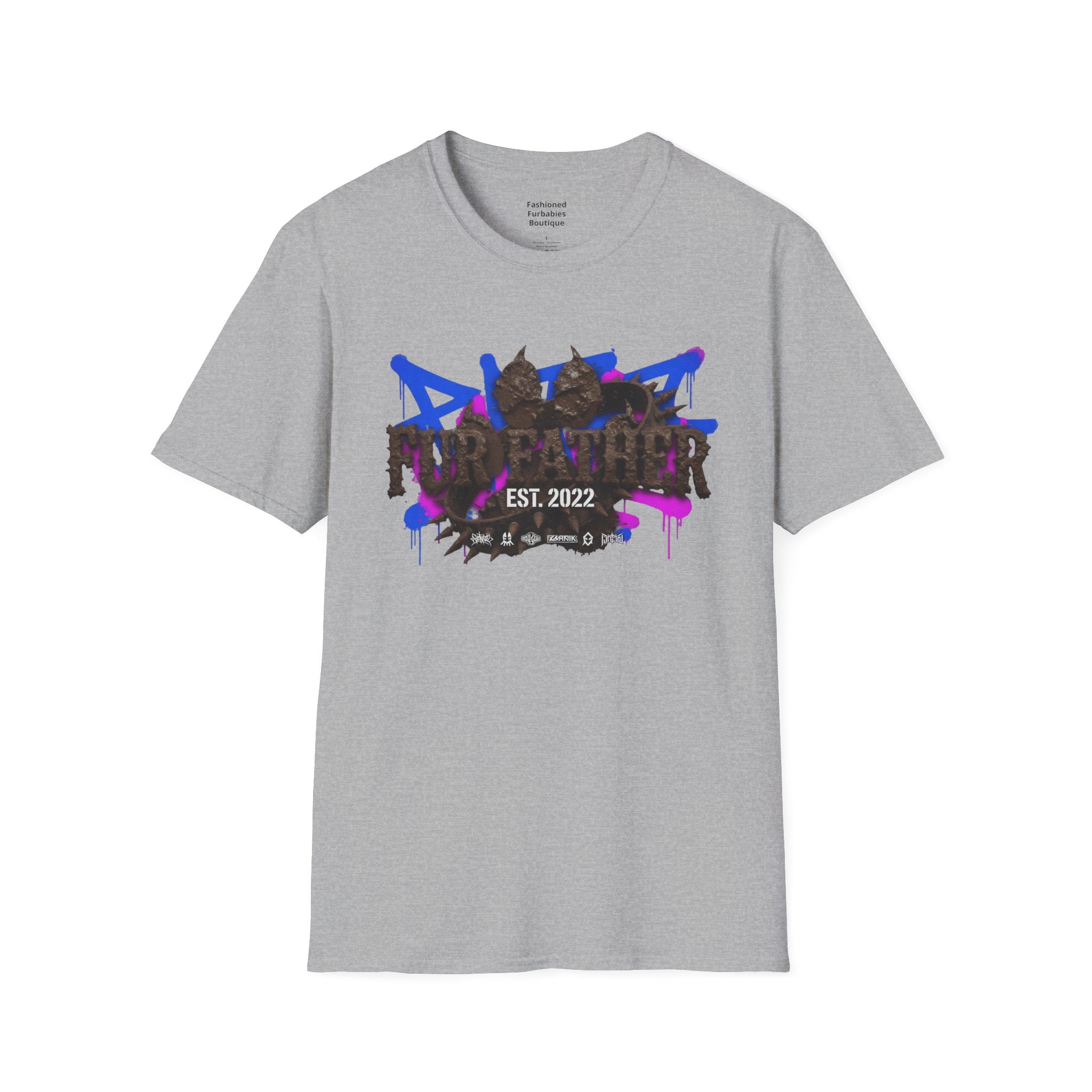 Graffiti Fur Father Punk T-Shirt — "PUNKER" Est. 2022 Urban Streetwear