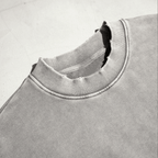 Washed Raw-Edge Cropped Crew Neck Sweatshirt