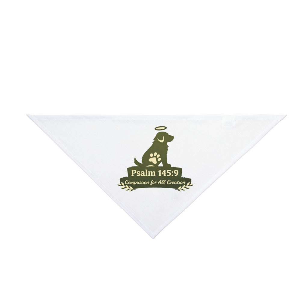 Psalm 145:9 Pet Bandana — Compassion for All Creatures Christian Dog Bandana, Matching Human Shirt Available