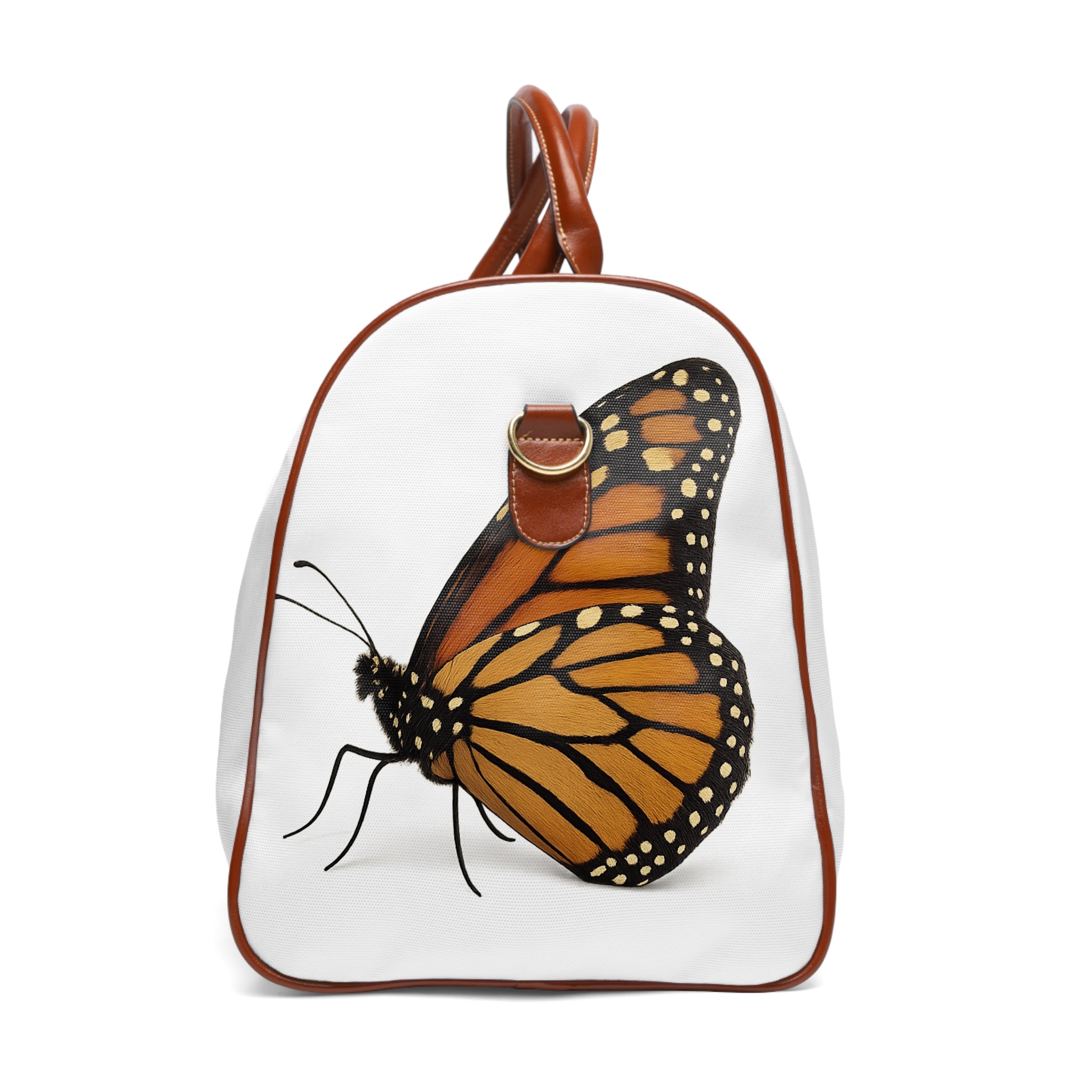 Multiple Sclerosis Awareness Waterproof Travel Bag — Monarch Butterfly Accent