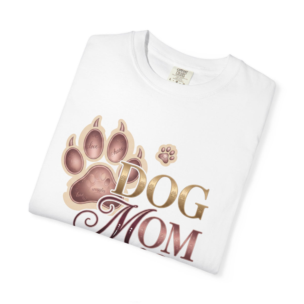 Dog Mom T-Shirt – Floral Pitbull Design, "Dog Mom" Graphic Tee for Pet Lovers