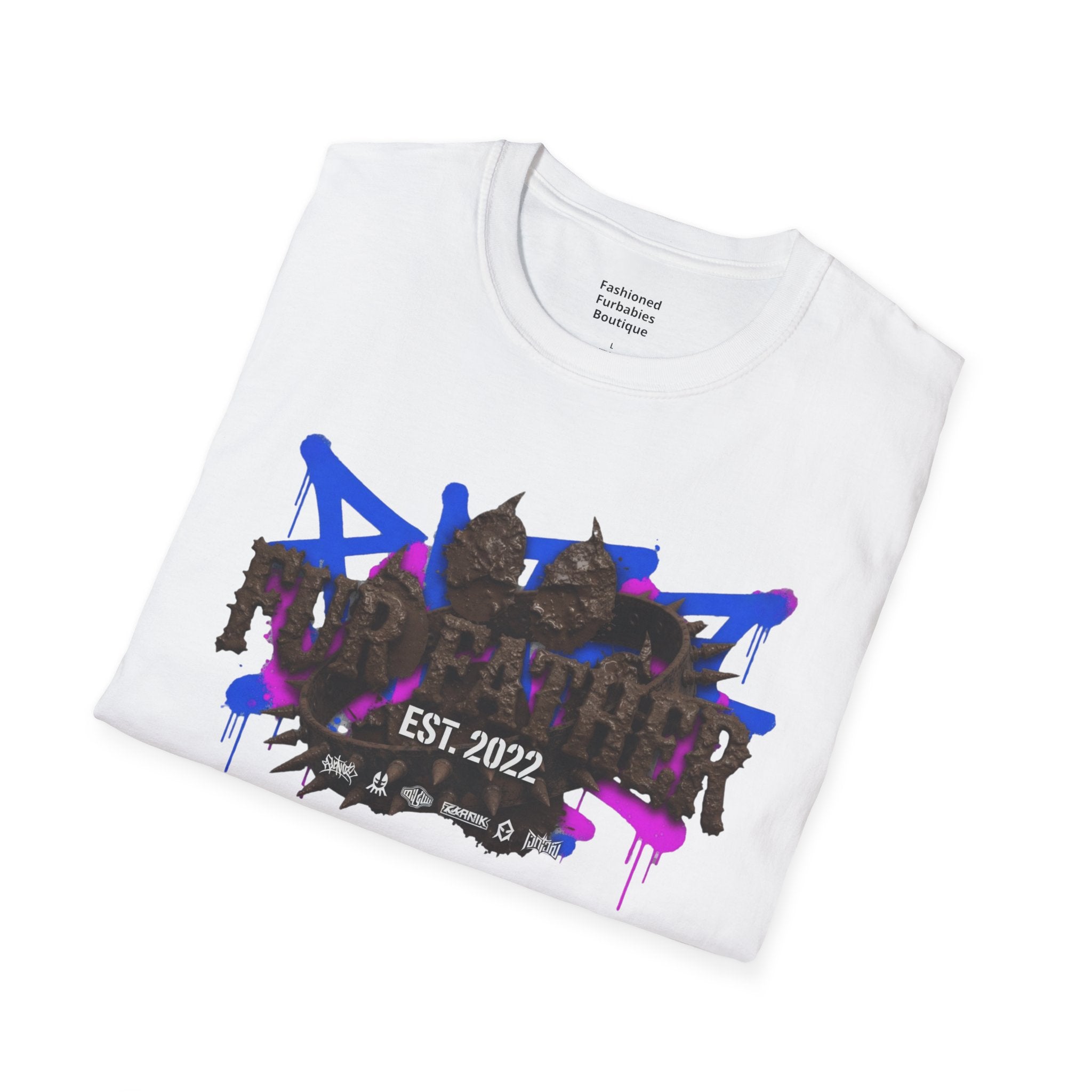 Graffiti Fur Father Punk T-Shirt — "PUNKER" Est. 2022 Urban Streetwear