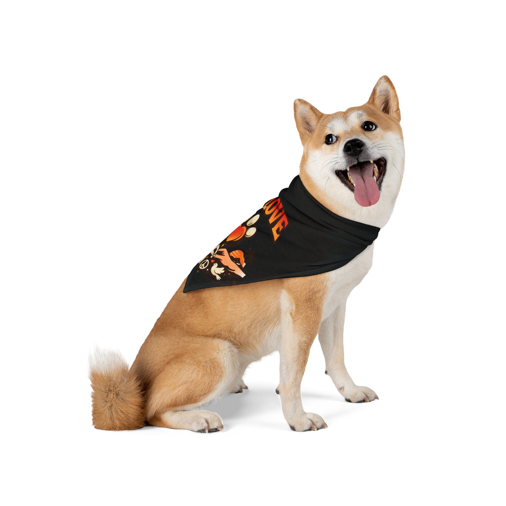 Pet Bandana — "Paw Love" Retro Beach Paw Print Bandana for Dogs & Cats