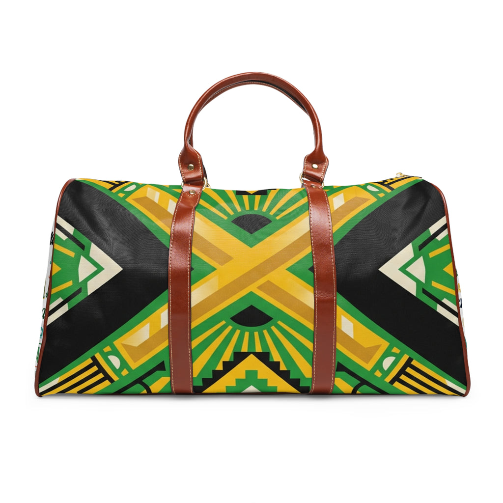 Jamaican Pride Waterproof Travel Bag — Bold Reggae Flag Duffle