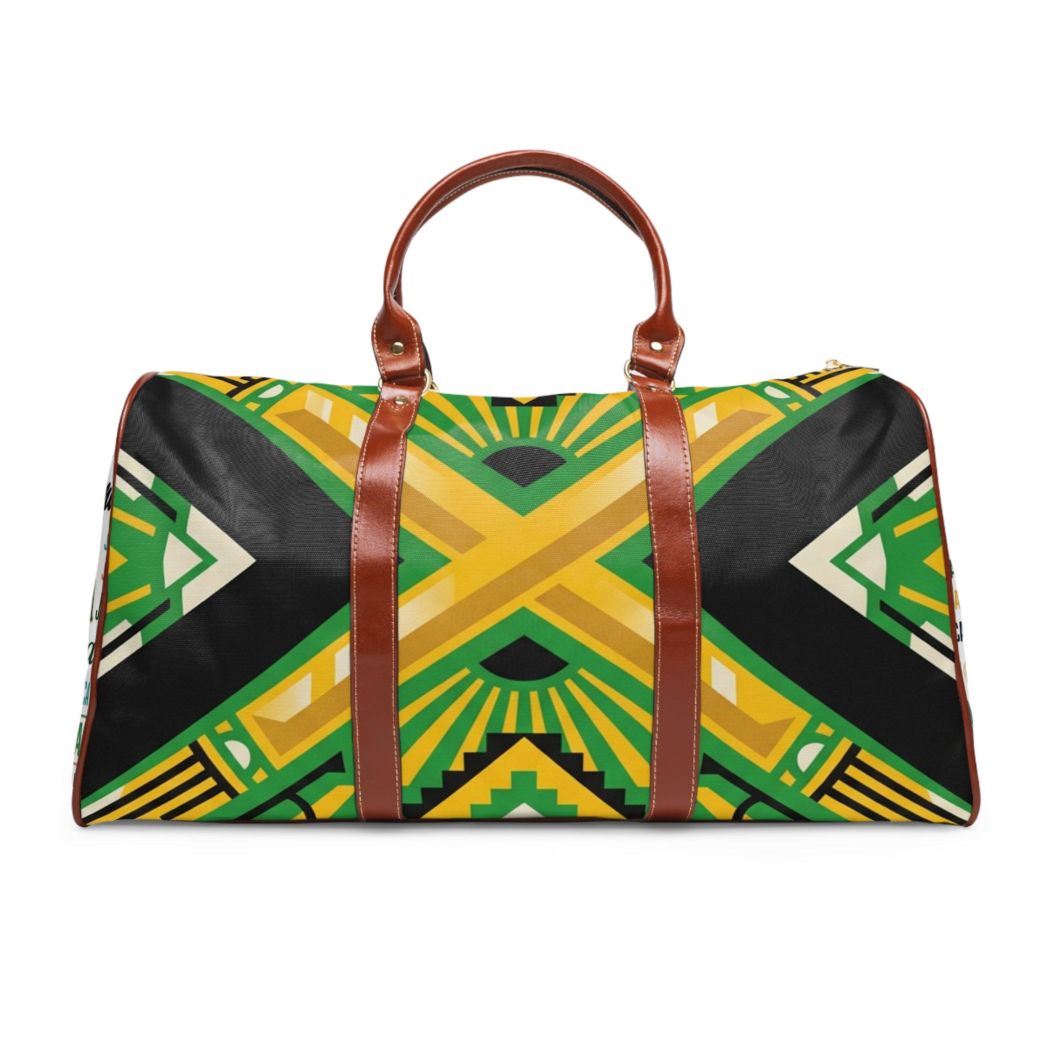 Jamaican Pride Waterproof Travel Bag — Bold Reggae Flag Duffle